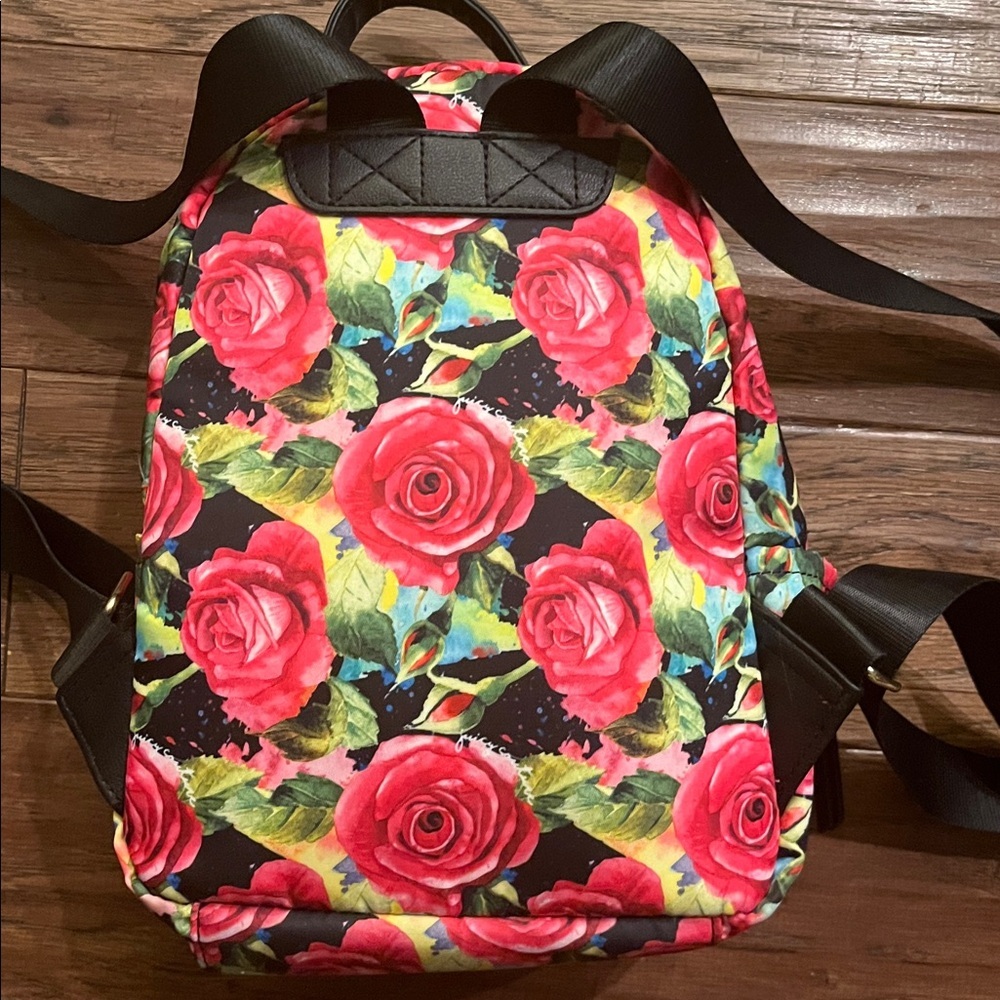 Juicy Couture Black Multi Rose Mini Backpack - Picture 5 of 9